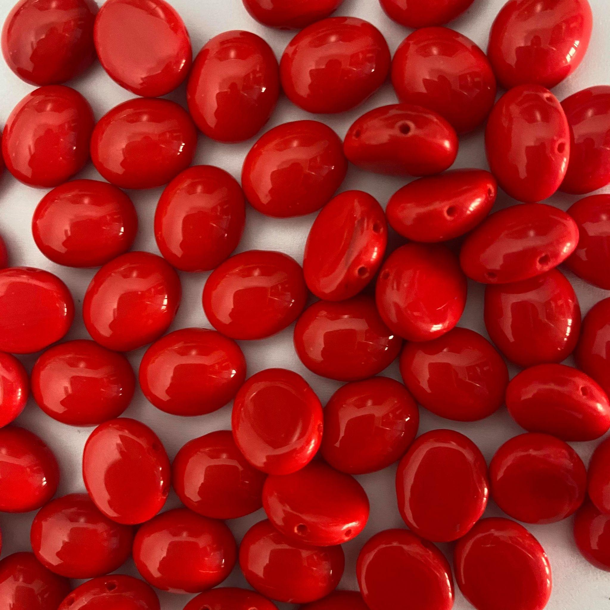 Margele Candy Oval 10x12mm 93180 Opaque Red — Imaginea 1