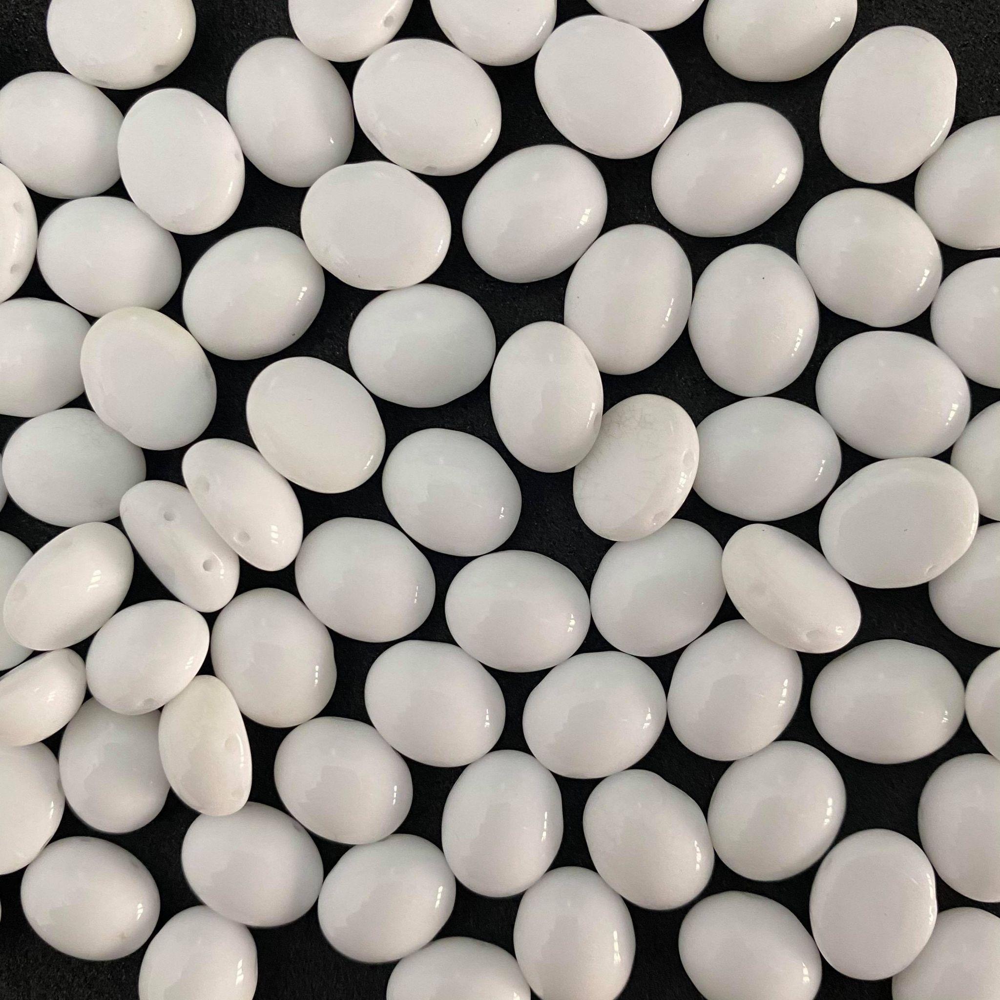 Margele Candy Oval 10x12mm 02020 White — Imaginea 1