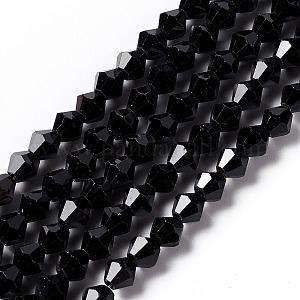 Biconice sticla 6x6mm Black — Imaginea 1