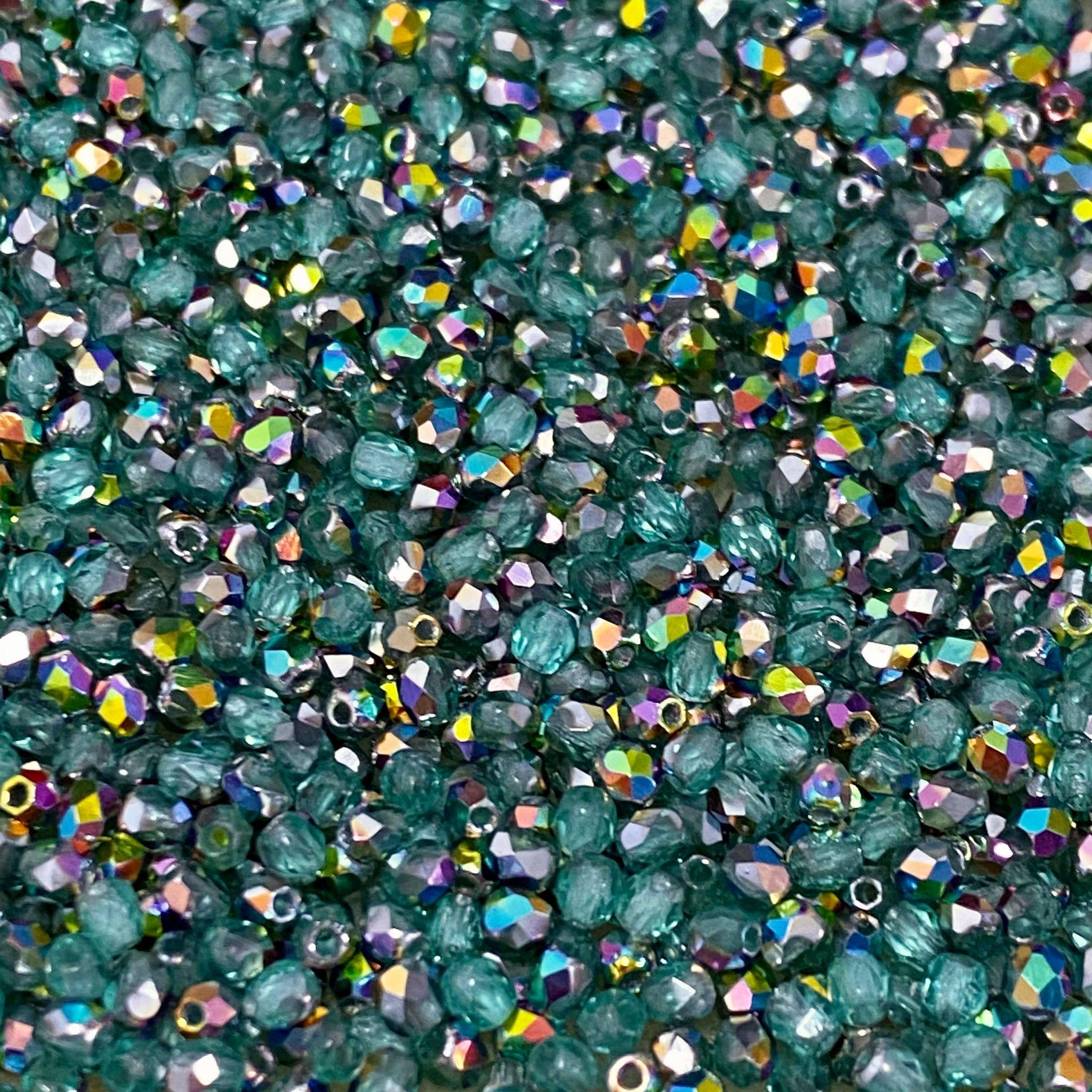 Margele Cehesti Fire-Polish 3mm V60200 Teal Vitrail — Imaginea 1