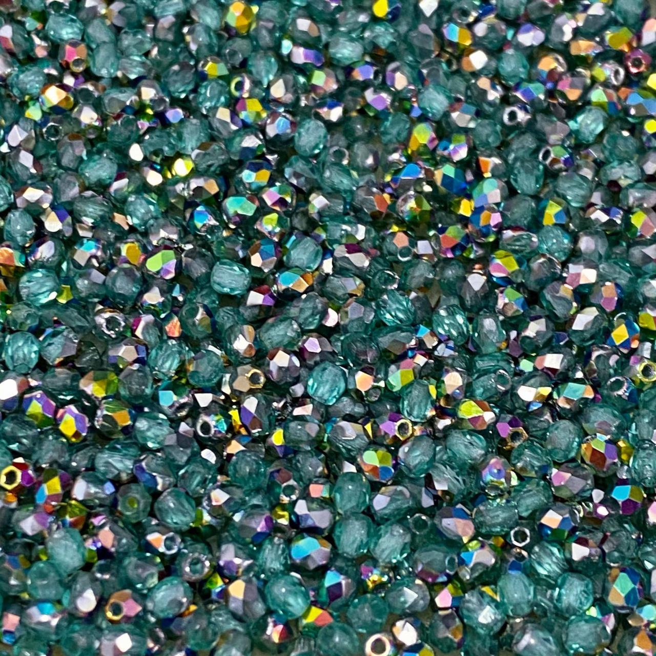 Margele Cehesti Fire-Polish 3mm V60200 Teal Vitrail