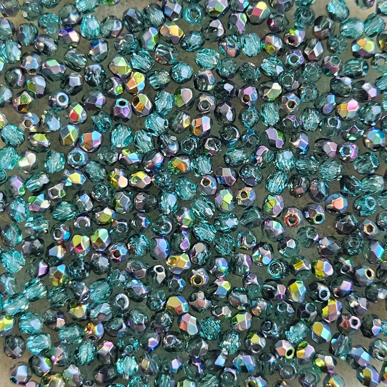 Margele Cehesti Fire-Polish 3mm V60200 Teal Vitrail — Imaginea 2