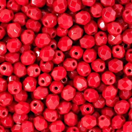 Margele Cehesti Fire-Polish 3mm 93190 Opaque Red — Imaginea 1