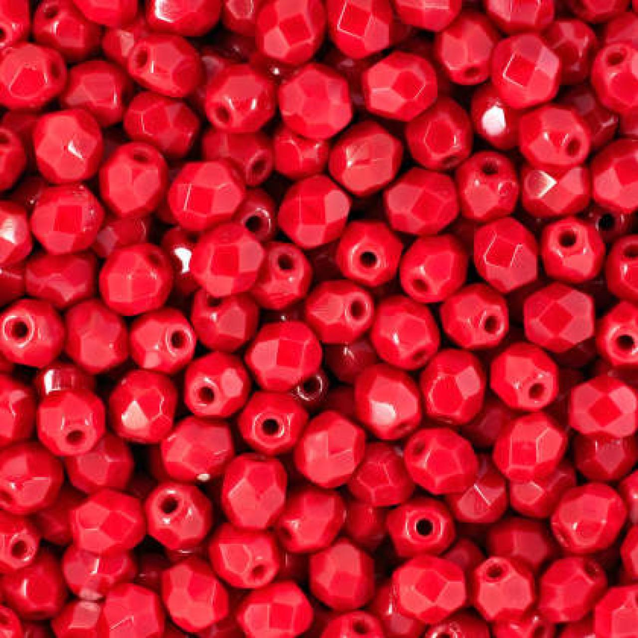 Margele Cehesti Fire-Polish 3mm 93190 Opaque Red