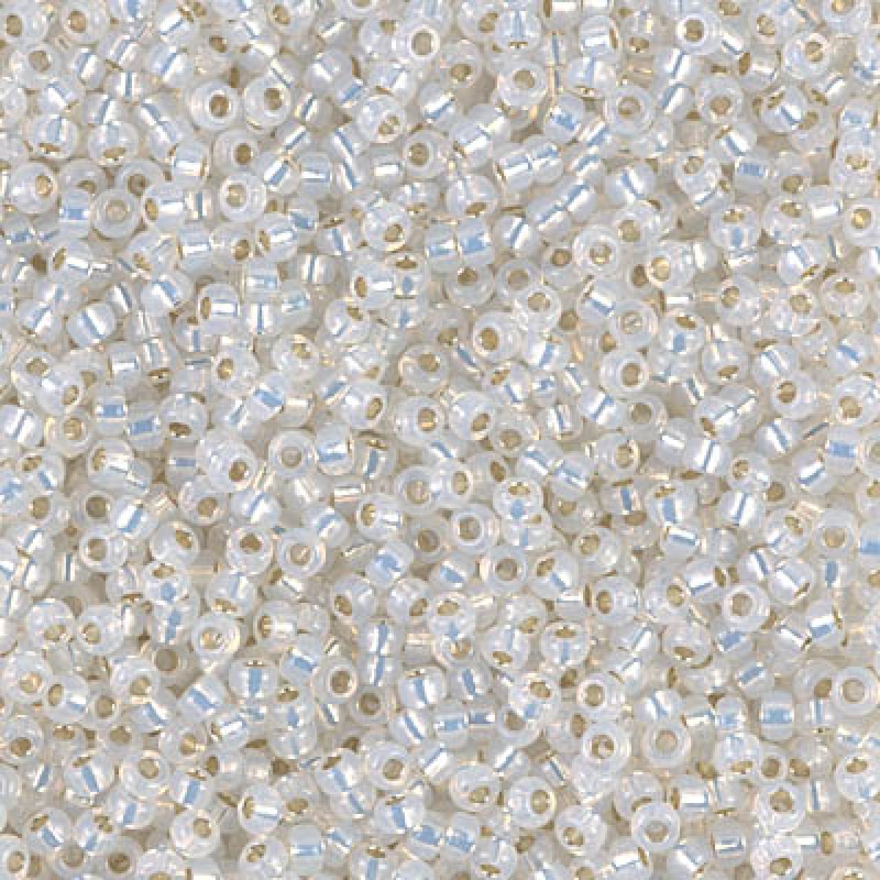 Margele de nisip Miyuki 11/0 0551 Gilt Lined white Opal