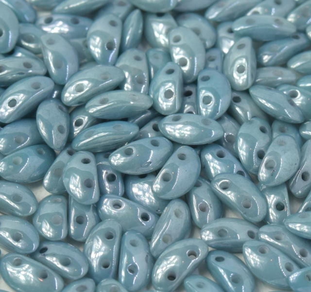 Margele Mobyduo 3x8mm 00030/14464 Chalk White Baby Blue Luster
