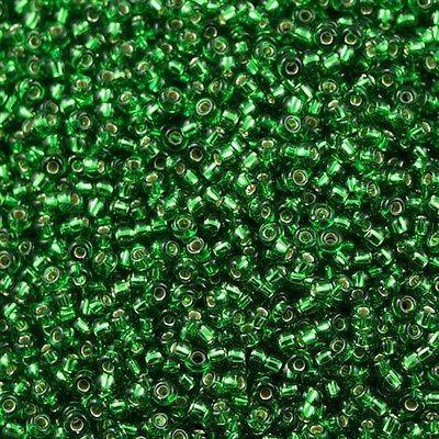 Margele de nisip Miyuki 15/0 0016 Green Silver Lined — Imaginea 1