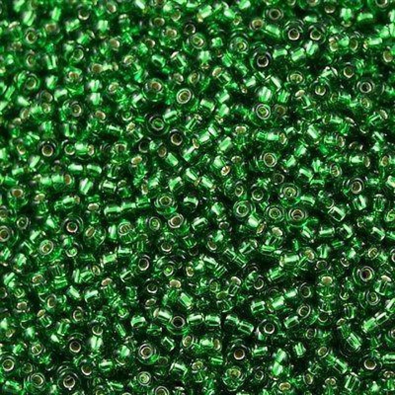 Margele de nisip Miyuki 15/0 0016 Green Silver Lined