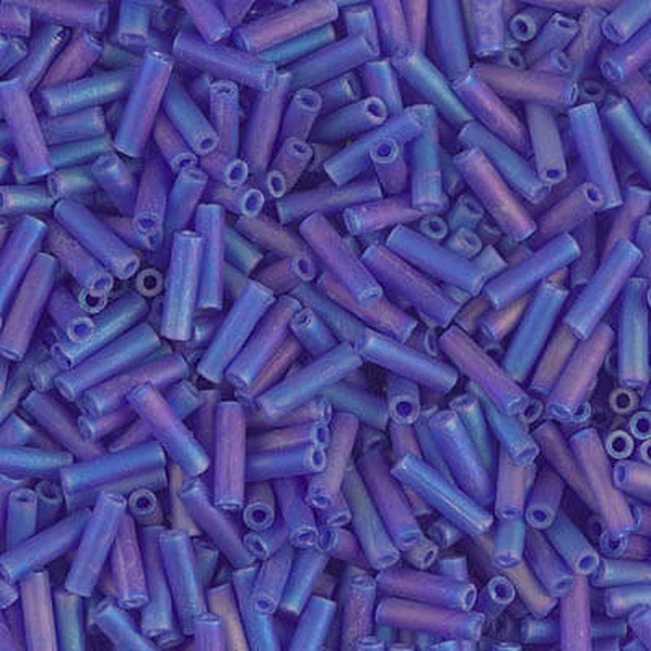 Miyuki Bugle 6mm 0151FR Matted Transp. Cobalt Ab