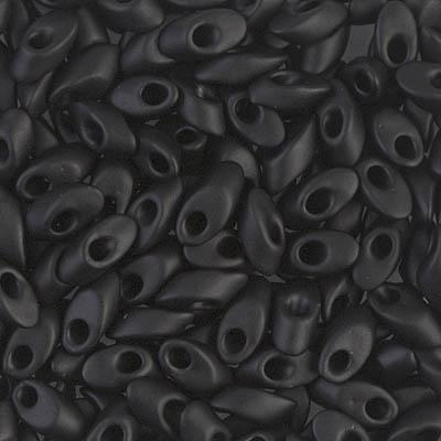 Miyuki Long Magatama 4x7mm 0401F Black Matted — Imaginea 1