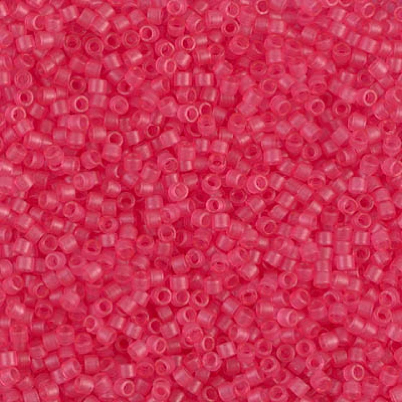 Delica 11/0 DB0780 Dyed Transparent Bubble Gum Pink Semi-Matted