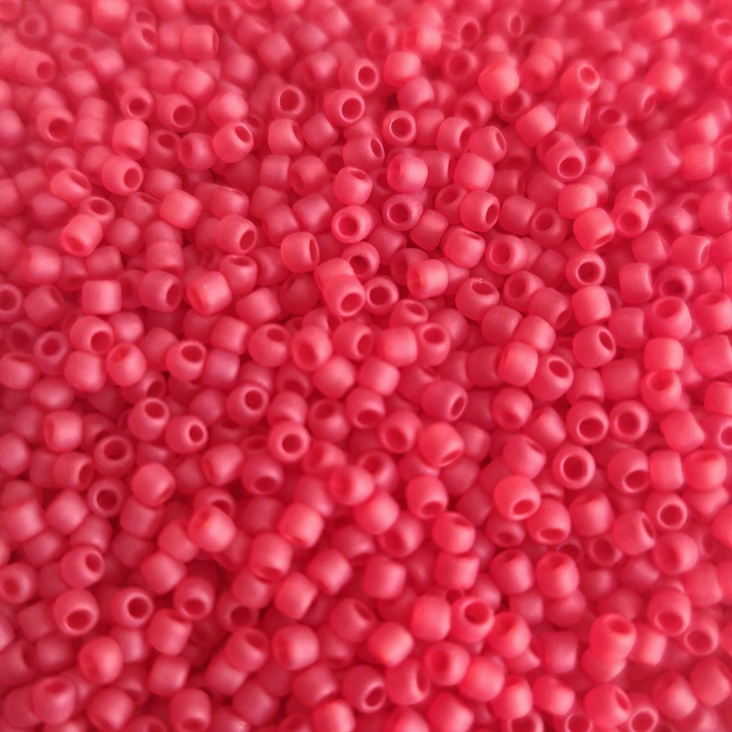 Margele Toho 11/0 0005BF Transparent Frosted Siam Ruby — Imaginea 1