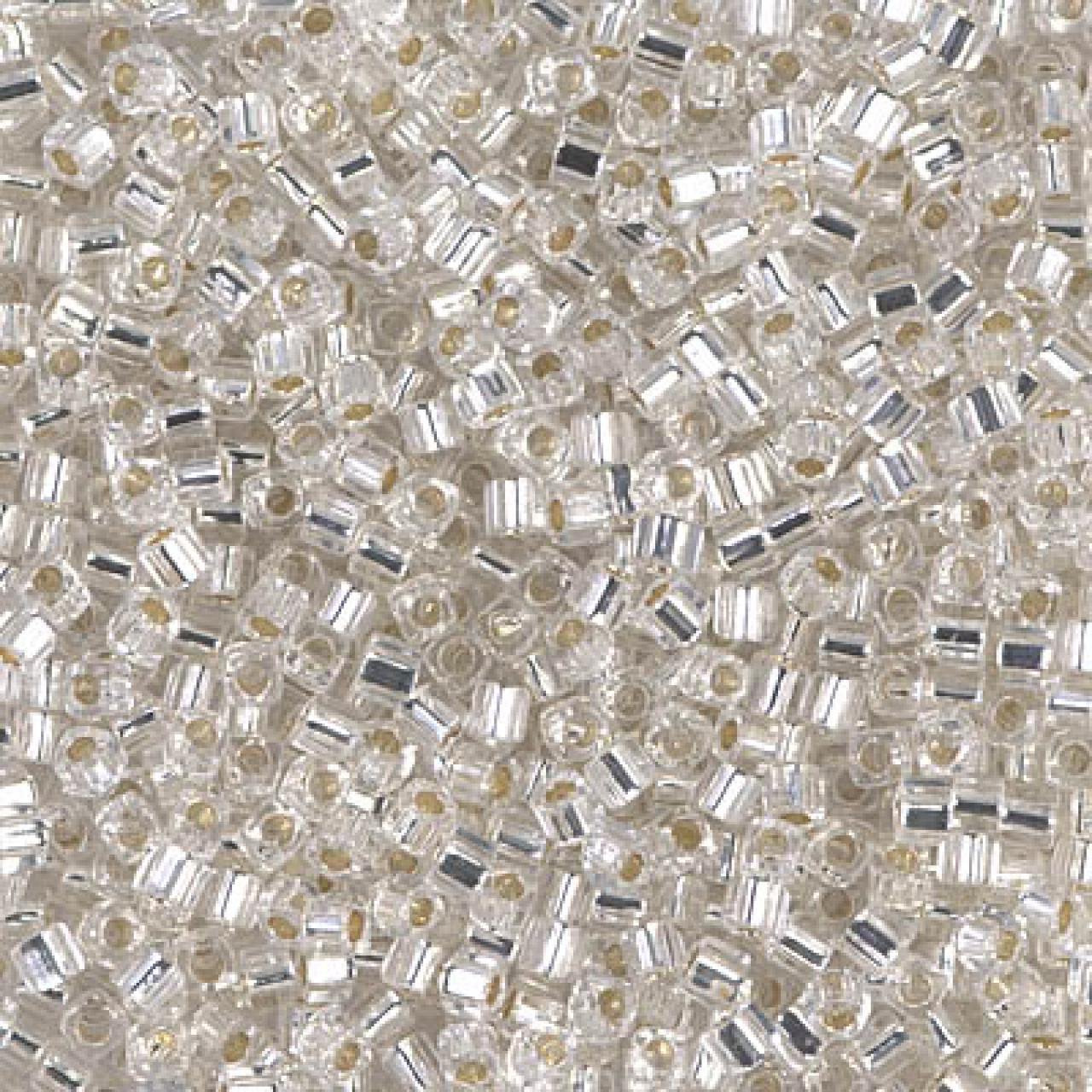 Miyuki Cube 4mm 0001 Crystal Silver Lined