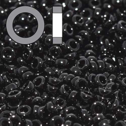 Miyuki Spacer 3x1,3mm 0401 Opaque Black — Imaginea 1