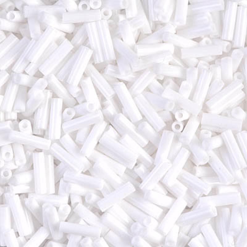 Miyuki Bugle 6mm 0402 White Opaque — Imaginea 1
