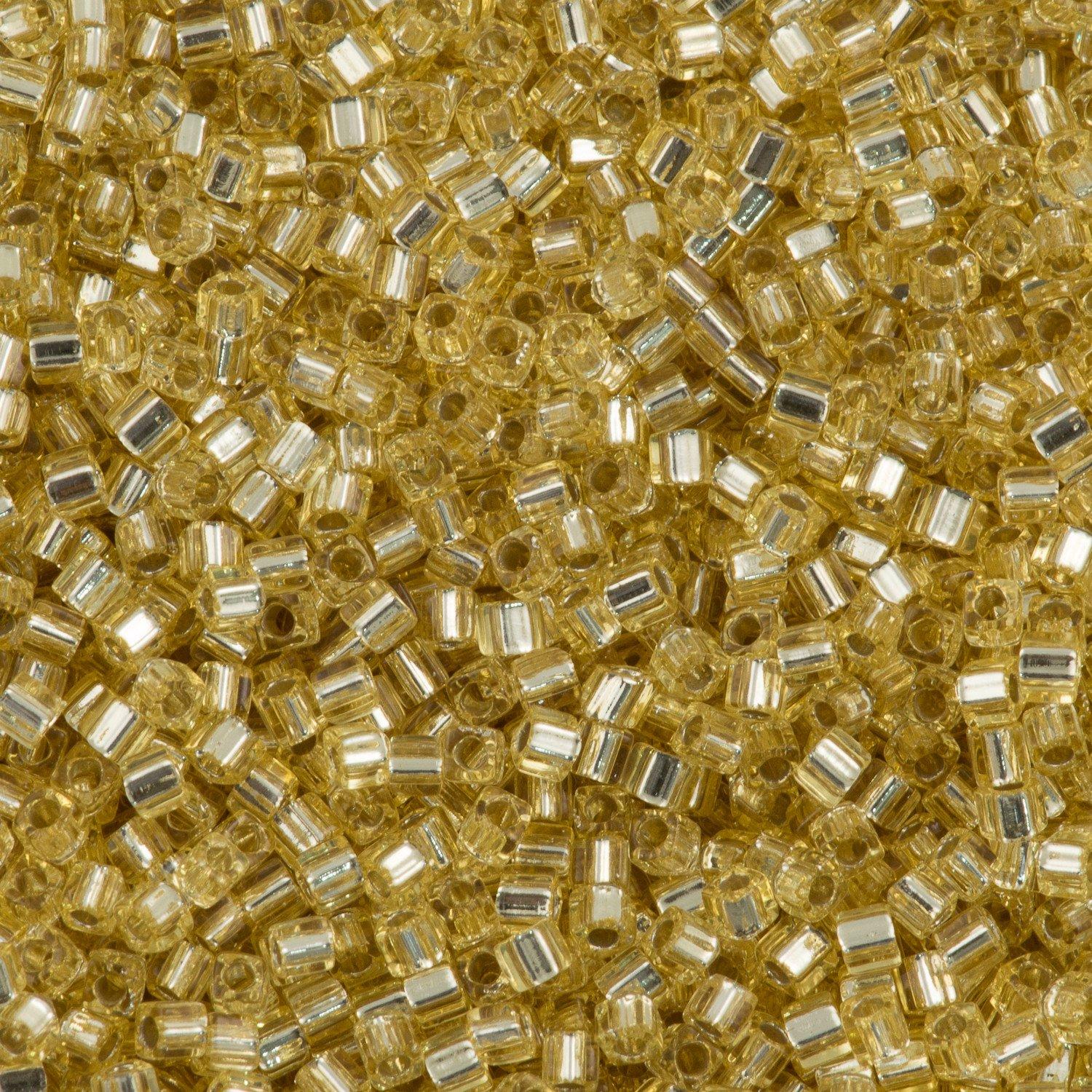 Miyuki Cube 1.8mm 0003 Silver Lined Gold — Imaginea 1