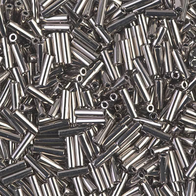 Miyuki Bugle 6mm 0021 Grey Silver Lined — Imaginea 1