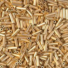 Miyuki Bugle 6mm 1053 Galvanized Yellow Gold — Imaginea 1