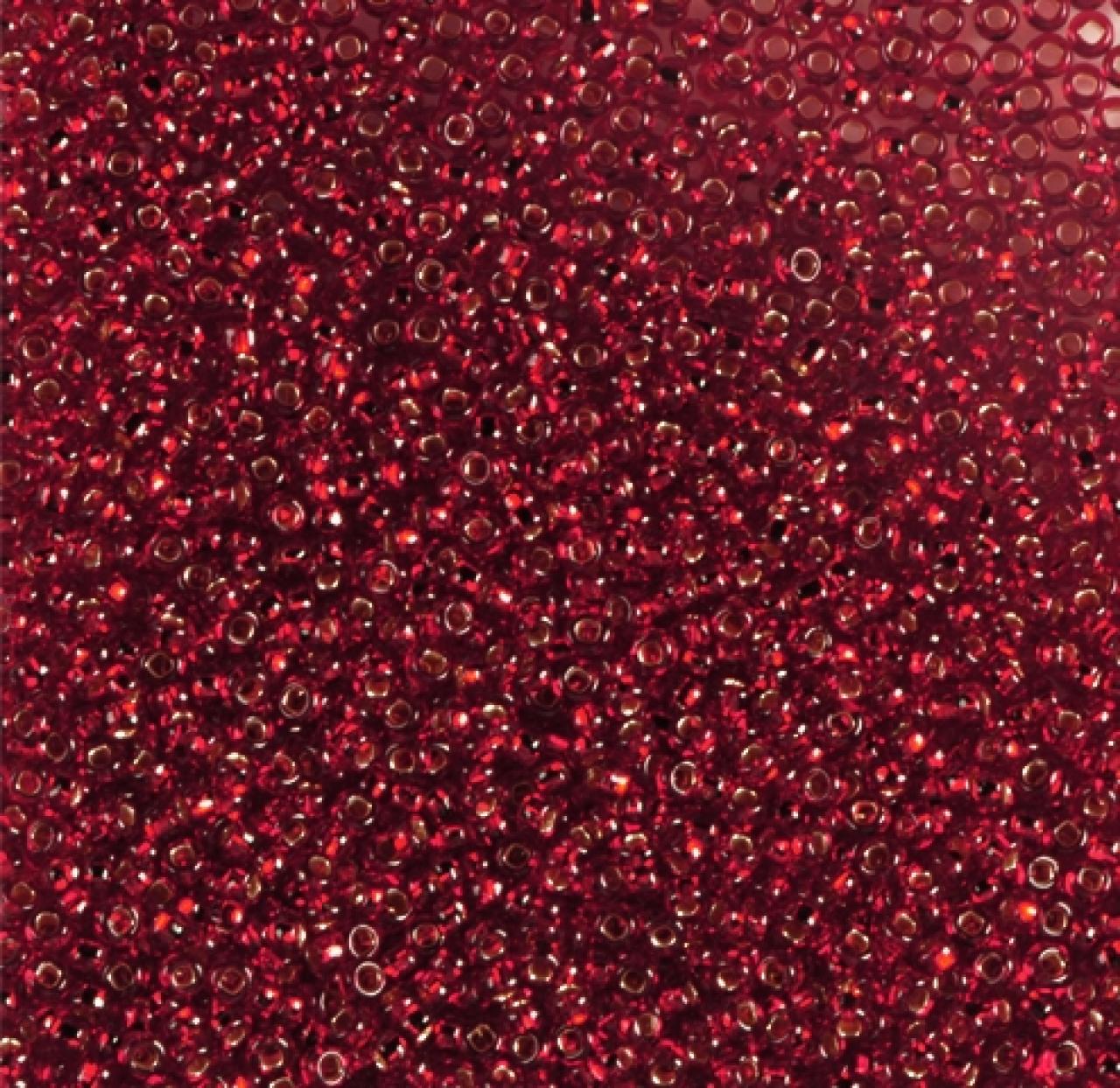 50gr Preciosa 11/0 19001/97090 Silver Line Red
