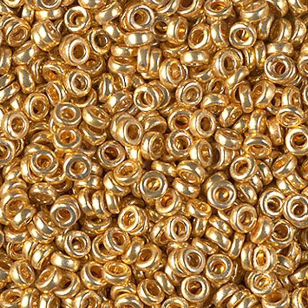 Miyuki Spacer 3x1,3mm 4202 Duracoat Galvanized Gold — Imaginea 1