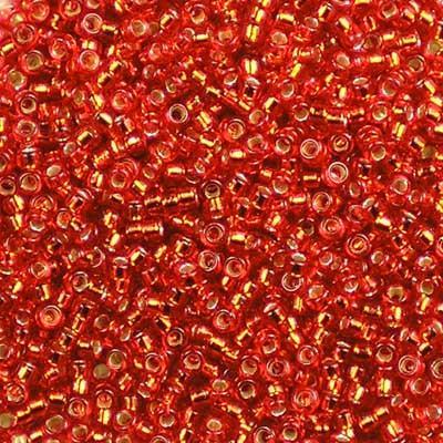 Margele de nisip Miyuki 15/0  0010 Flame Red Silver Lined — Imaginea 1