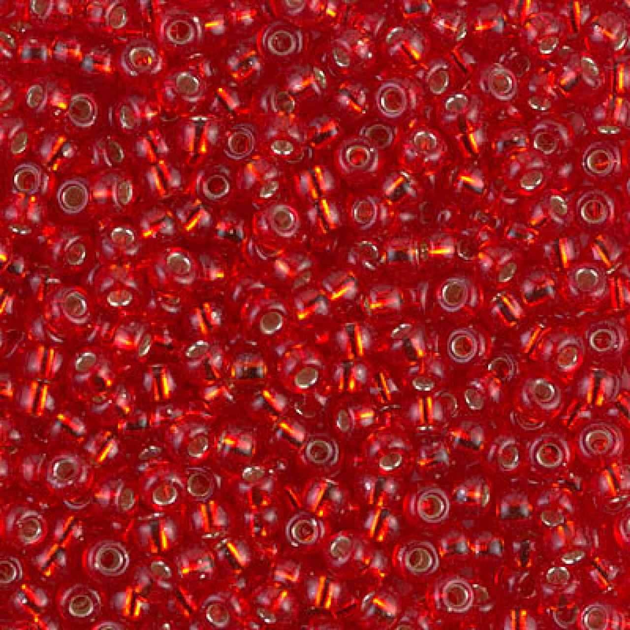 Margele de nisip Miyuki 11/0  0010 Silverlined Flame Red