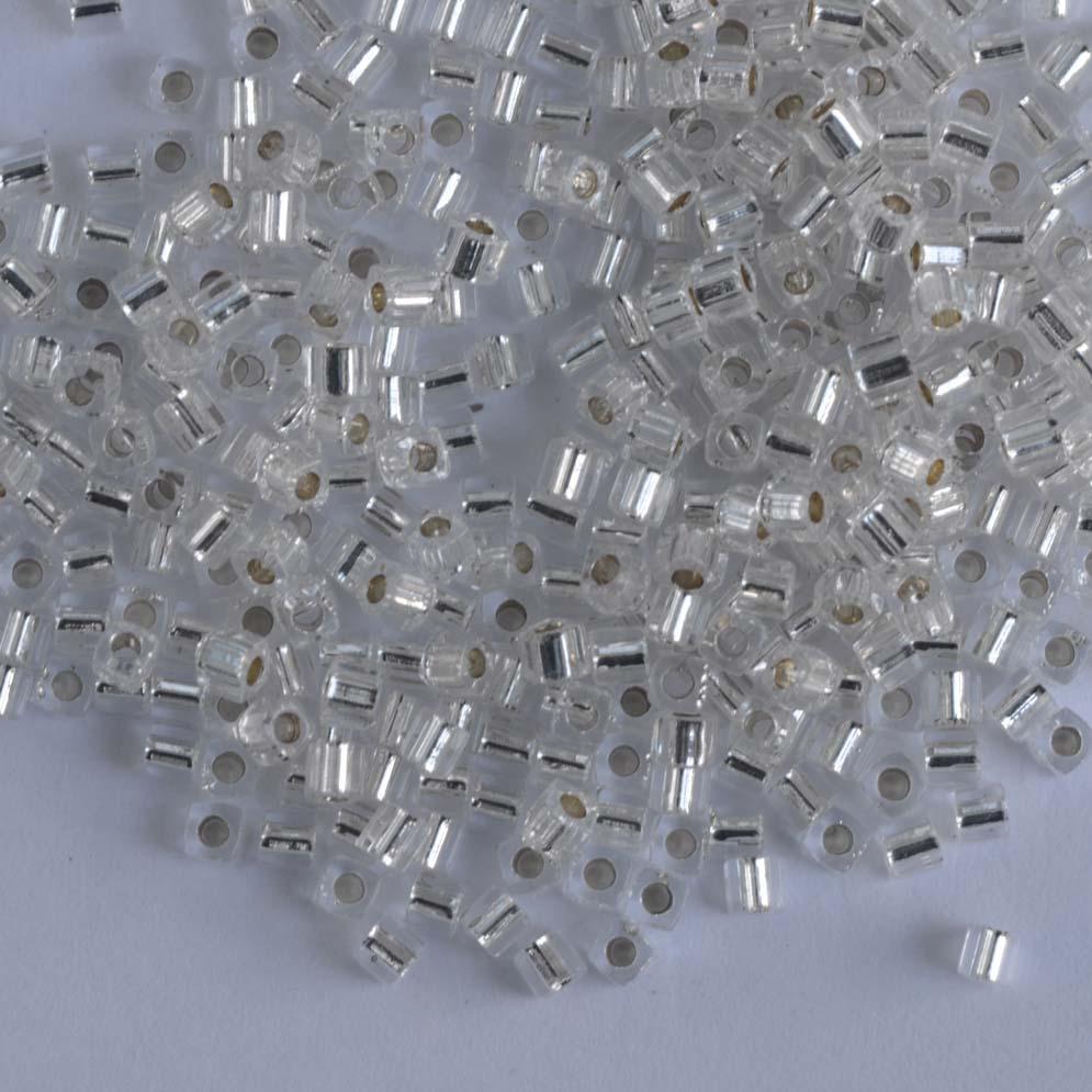 Miyuki Cube 1.8mm 0001 Crystal Silver Lined — Imaginea 1