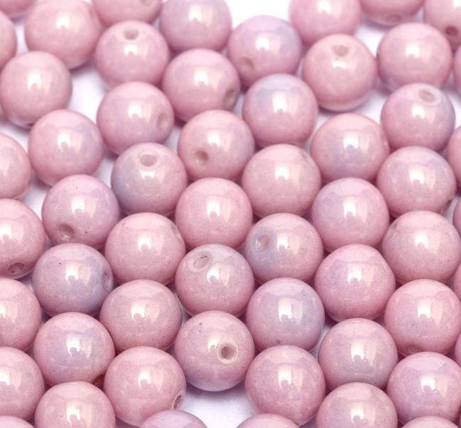 Margele Rotunde 6mm 03000/14494 Chalk White Lila Luster — Imaginea 1