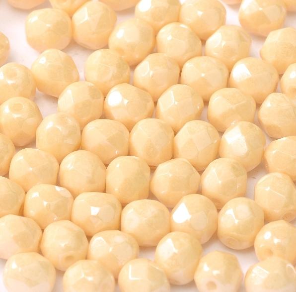 Margele Cehesti Fire-Polish 4mm 03000/14413 Chalk White Champagne Luster — Imaginea 1