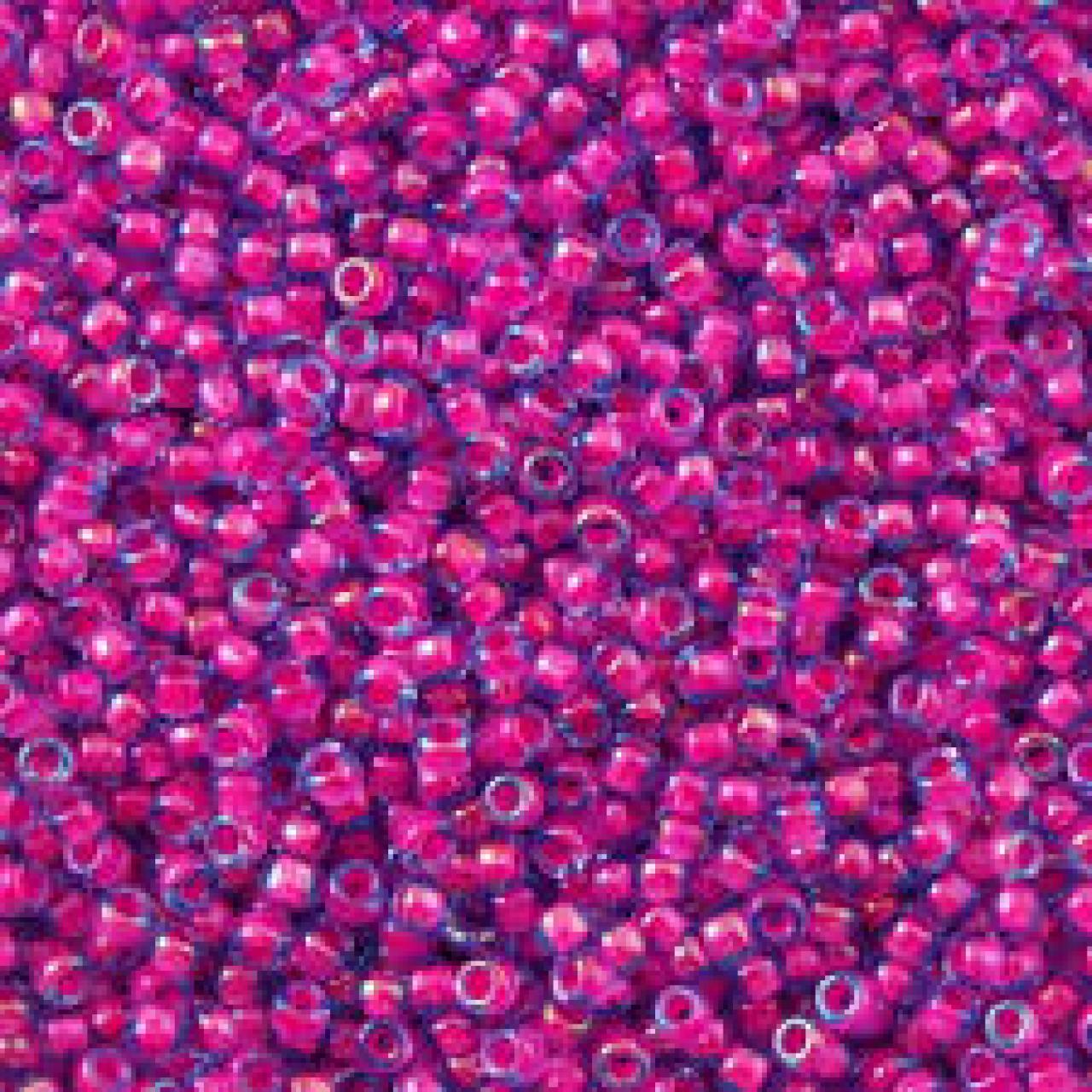 Margele Toho 11/0 0980 Luminous Lt. Sapphire/Neon Pink Lined