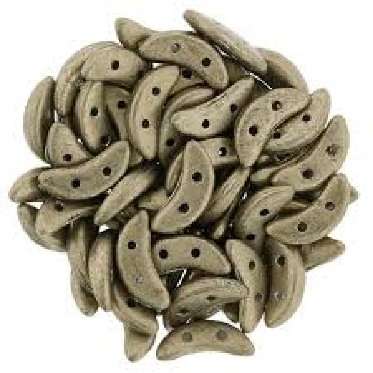 Margele CzechMates Crescent Saturated Metallic Khaki 77033CR