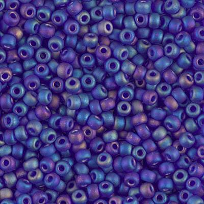 Margele de nisip Miyuki 8/0 0151FR Matte Transp Cobalt AB — Imaginea 1