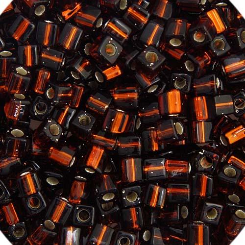 Miyuki Cube 4mm Dark Topaz Silver Lined 0005 — Imaginea 1