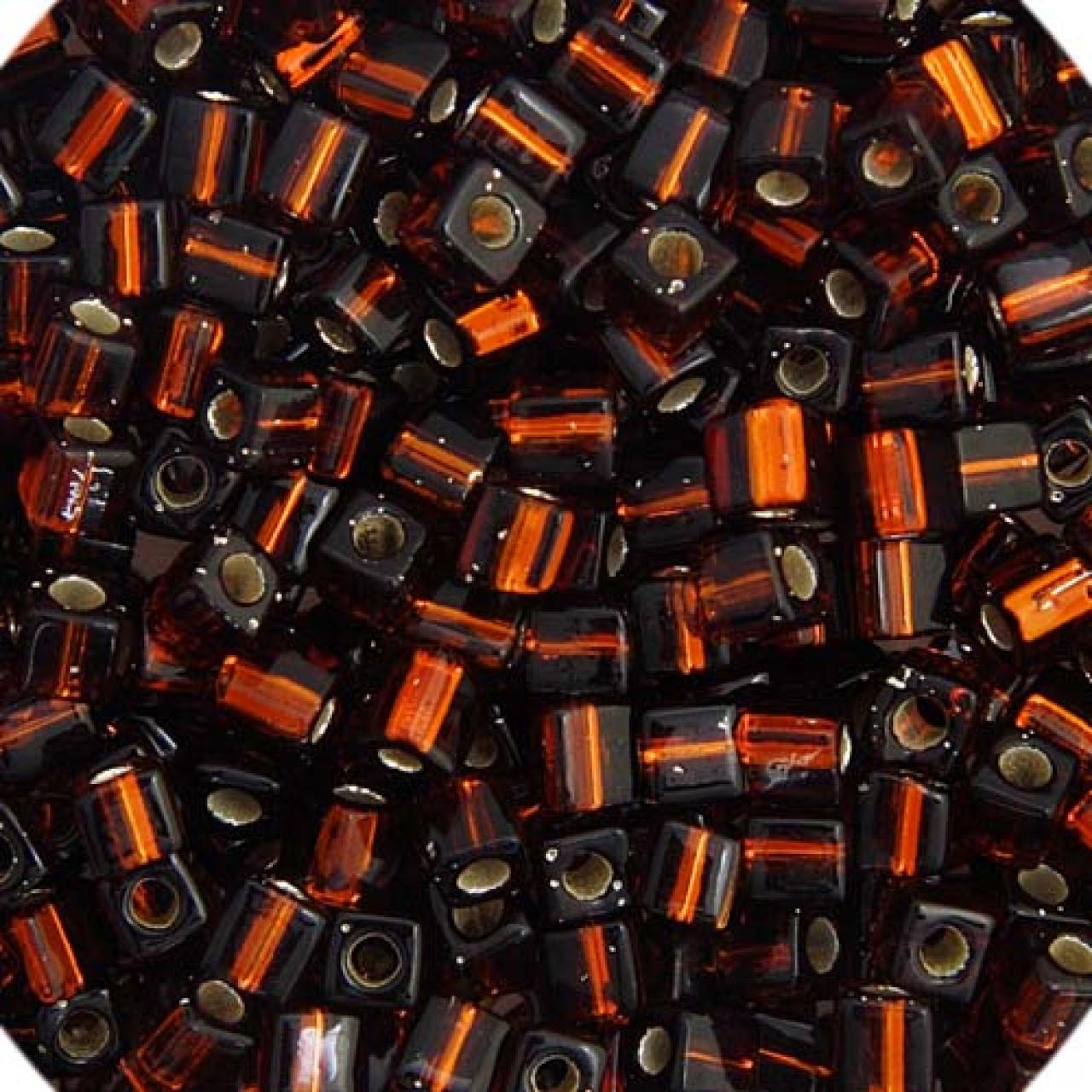 Miyuki Cube 4mm Dark Topaz Silver Lined 0005