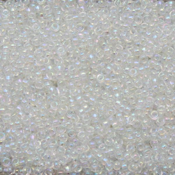 Margele de nisip Miyuki 11/0 0250 Transparent AB Crystal — Imaginea 1