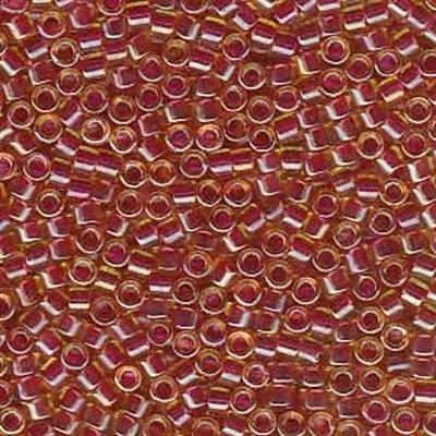 Delica 11/0 DB0282 Lined Amber Vermilion — Imaginea 1