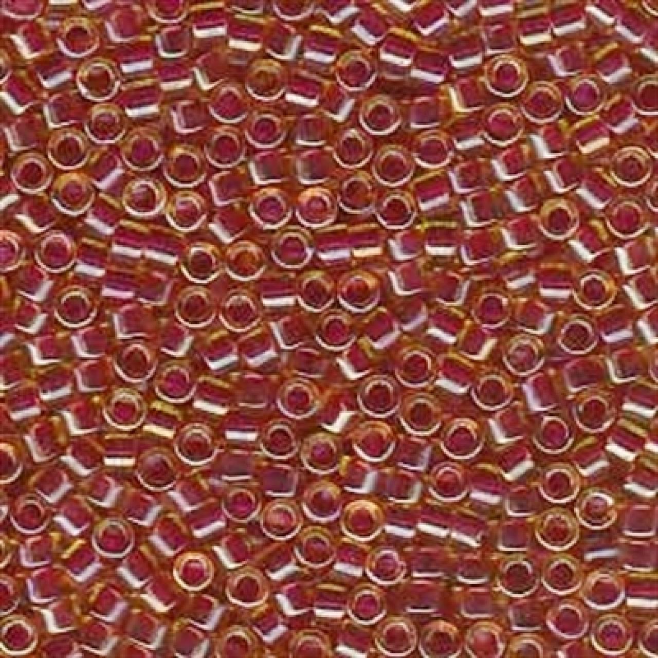 Delica 11/0 DB0282 Lined Amber Vermilion