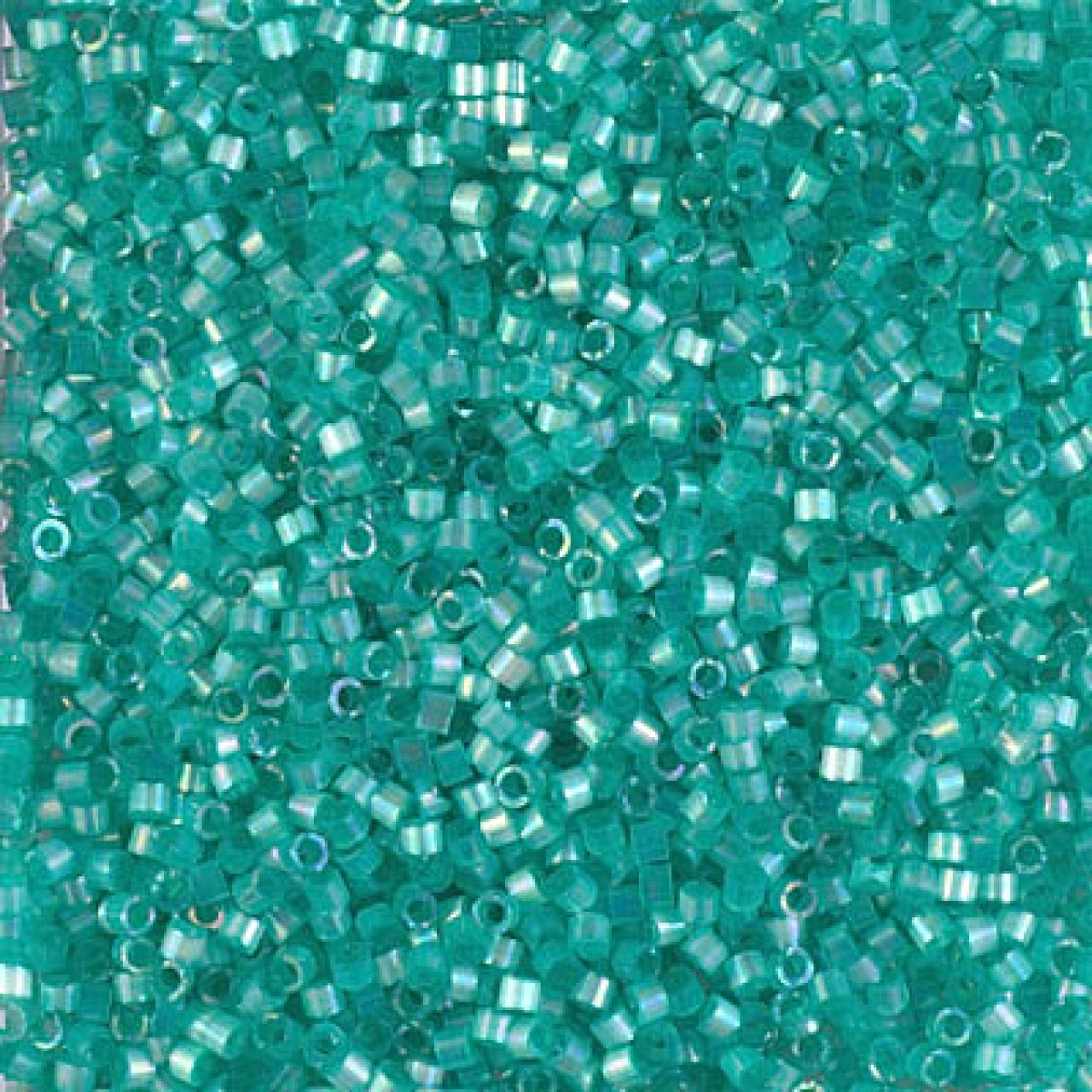 Delica 11/0 DB1869 Silk inside Dyed Aqua green AB