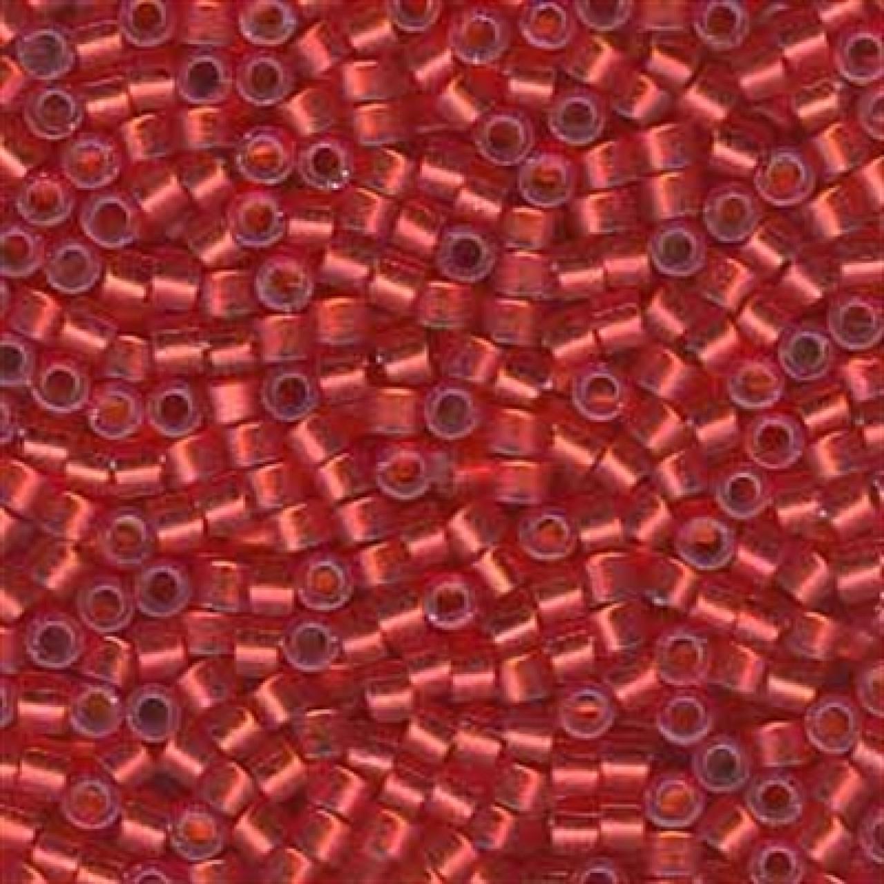 Delica 11/0 DB0683 SilverLined-Dark Ruby Half Matted Dyed