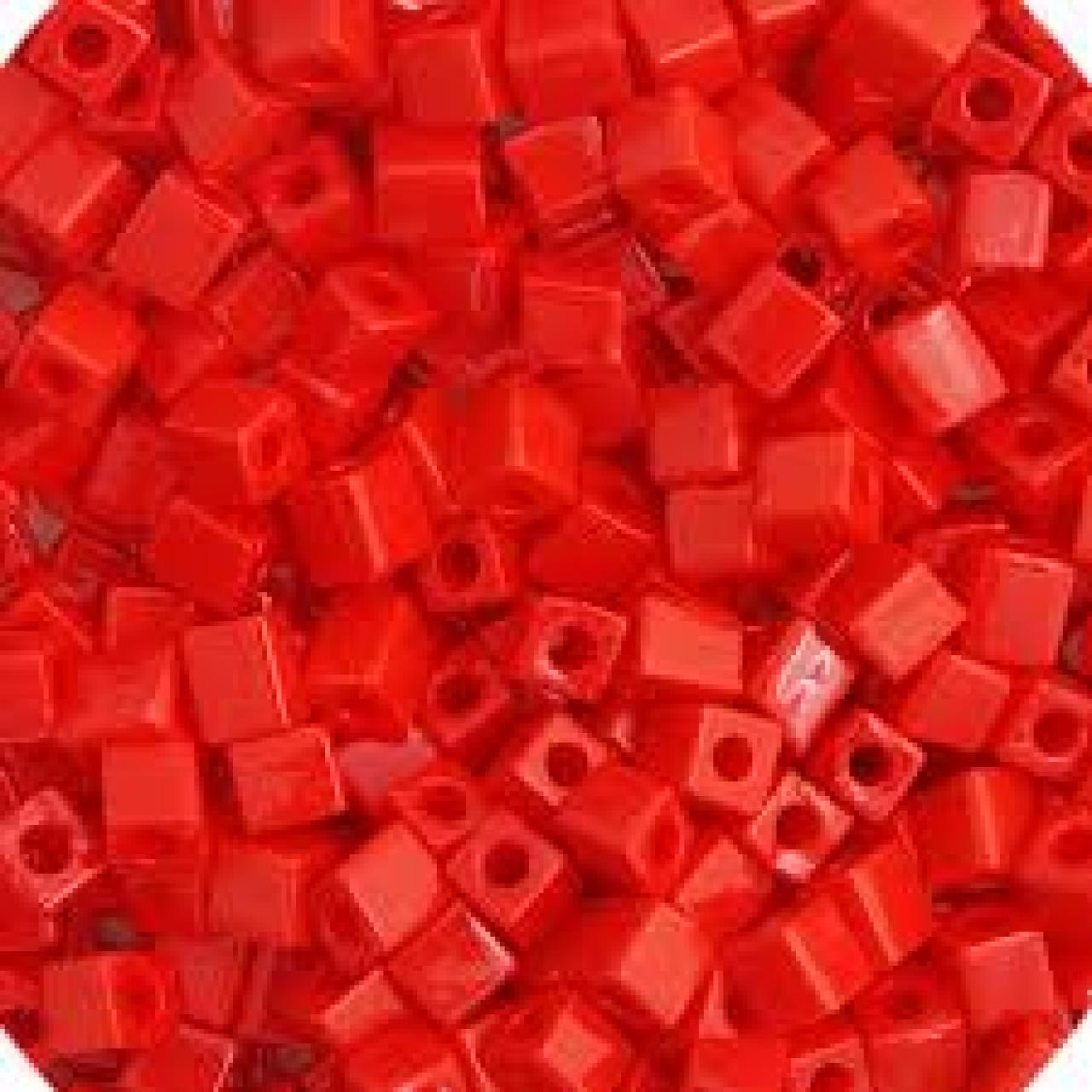 Miyuki Cube 4mm Opaque Red 0407