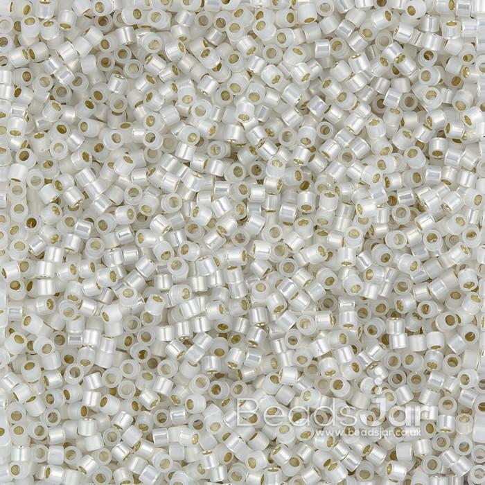 Delica 11/0 DB0221 Gilt Lined White Opal — Imaginea 1