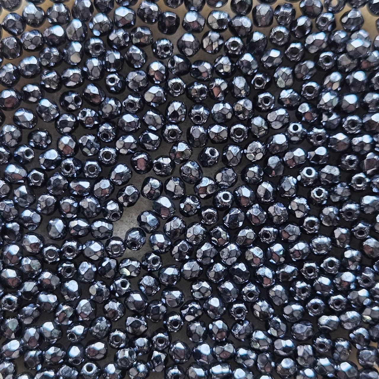Margele Cehesti Fire-Polish Hematite 3mm L23980
