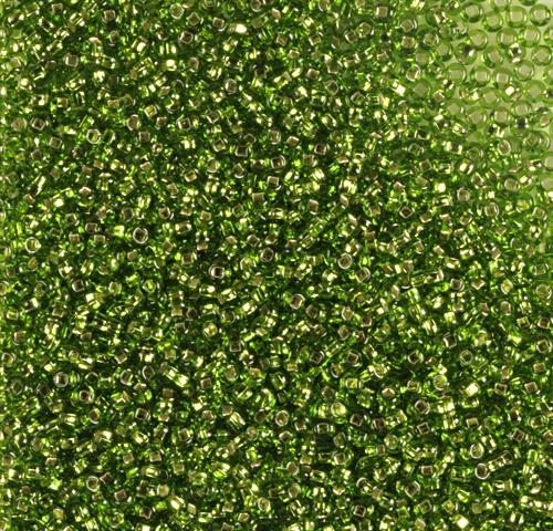 50gr Preciosa 11/0 19001/57430 Silverlined Lt Green — Imaginea 1