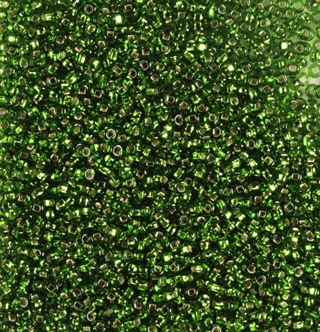 50gr Preciosa 11/0 19001/57120 Silverlined Lt Green — Imaginea 1