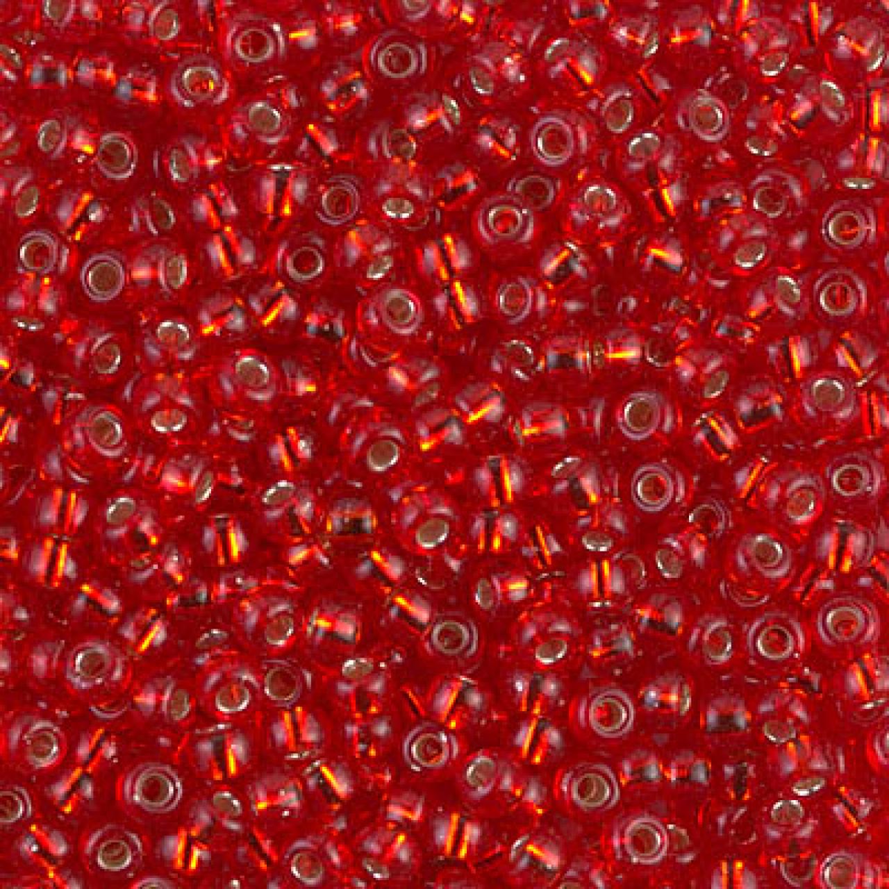 Margele de nisip Miyuki 8/0 0010 Silver lined Flame Red