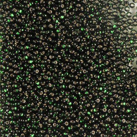 50gr Preciosa 11/0 1901/57150 Silverlined Dk Green — Imaginea 1