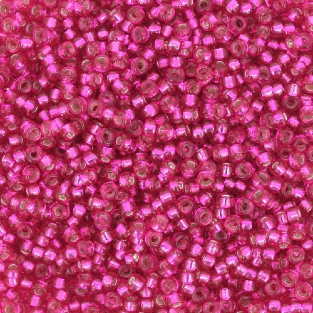 Margele de nisip Miyuki 15/0 1436 Silver Lined Rasberry