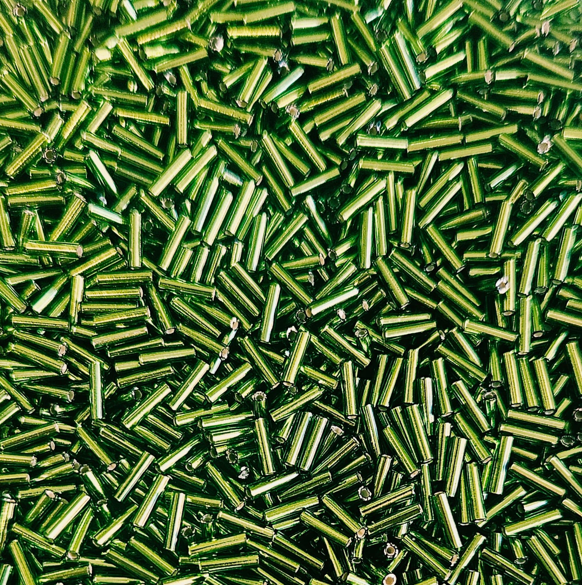 Miyuki Bugle 6mm 0026 Silver Lined Olive — Imaginea 1