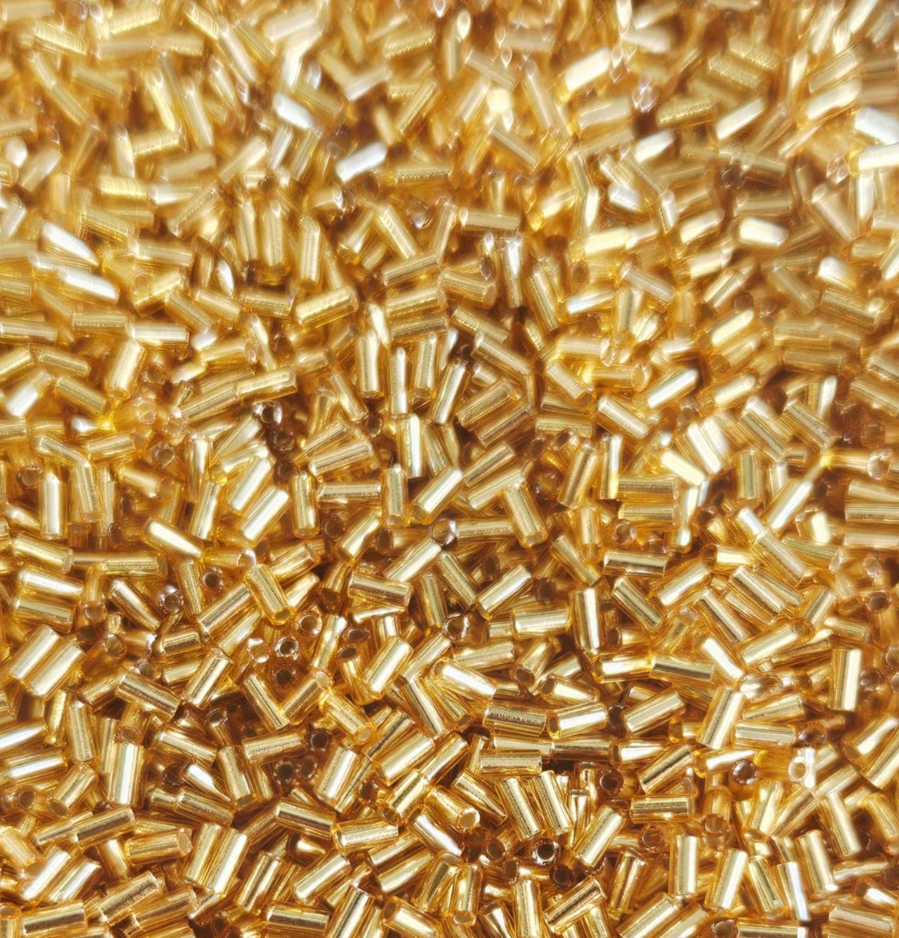 Miyuki Bugle 3mm 0003 Silver Lined Gold