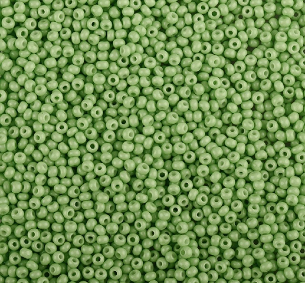 50gr Preciosa 11/0 03654/19001 Green Dyed Chalkwhite